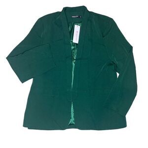 Urban Coco NWT Dark Green Open Front Blazer Casual Lined Suit Jacket Women's XXL